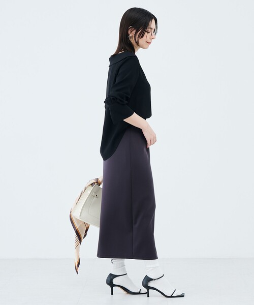 NOLLEY’S Sophi（ノーリーズソフィ）の「ウォッシャブルロールカラージョーゼットブラウス（シャツ/ブラウス・レディース・オフホワイト/サックスブルー/ブラック・36/38）」の6枚目の写真