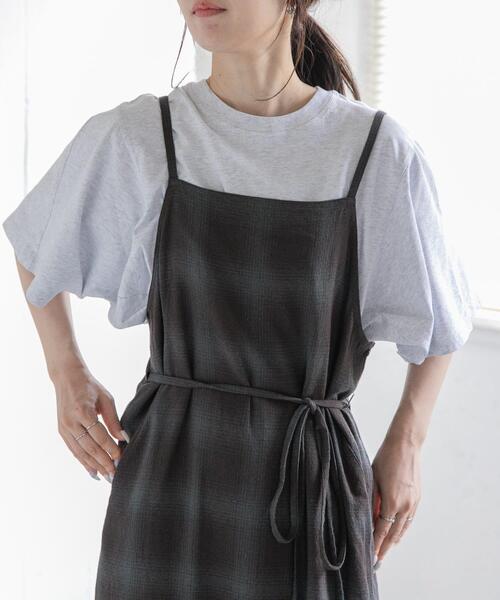 FORK&SPOON（フォークアンドスプーン）の「FORK&SPOON　ソリッドスリーブTシャツ（Tシャツ/カットソー・レディース・ライトブルー/ブラウン/ブラック/グレー系その他・1）」の14枚目の写真