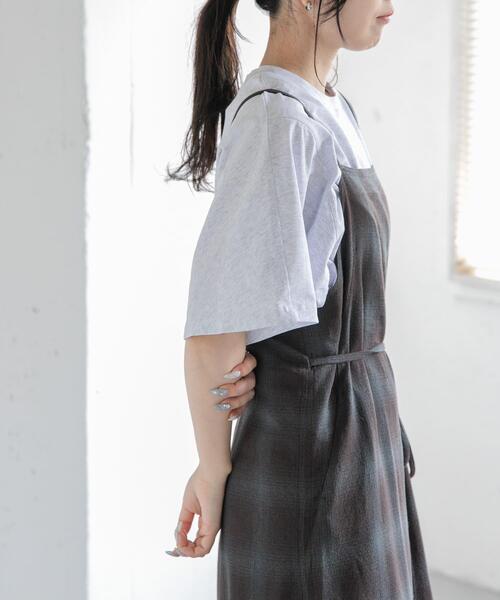 FORK&SPOON（フォークアンドスプーン）の「FORK&SPOON　ソリッドスリーブTシャツ（Tシャツ/カットソー・レディース・ライトブルー/ブラウン/ブラック/グレー系その他・1）」の17枚目の写真