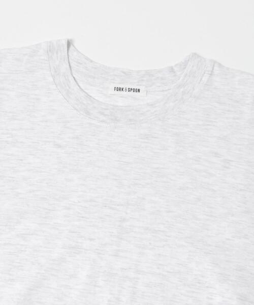 FORK&SPOON（フォークアンドスプーン）の「FORK&SPOON　ソリッドスリーブTシャツ（Tシャツ/カットソー・レディース・ライトブルー/ブラウン/ブラック/グレー系その他・1）」の21枚目の写真