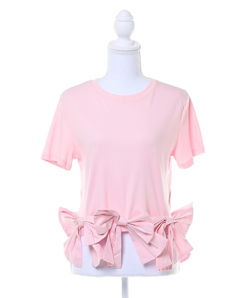 Narcissus(ナルシス)の「【Narcissus】スソリボンTシャツ / 半袖 カットソー(Tシャツ/カットソー・レディース・ホワイト/ブラック/ピンク・FREE)」の3枚目の写真