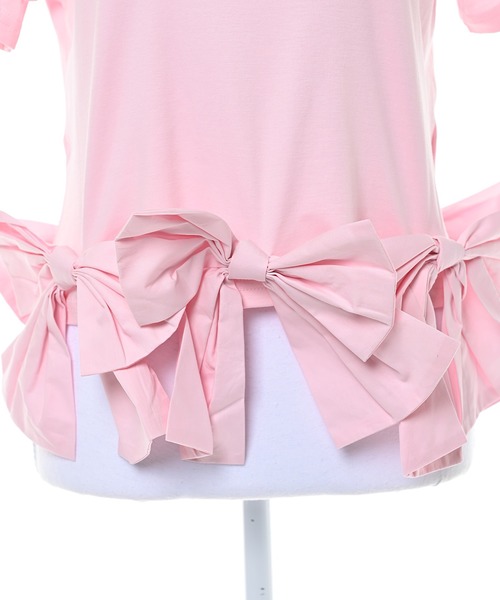 Narcissus(ナルシス)の「【Narcissus】スソリボンTシャツ / 半袖 カットソー(Tシャツ/カットソー・レディース・ホワイト/ブラック/ピンク・FREE)」の7枚目の写真