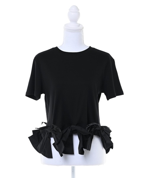 Narcissus(ナルシス)の「【Narcissus】スソリボンTシャツ / 半袖 カットソー(Tシャツ/カットソー・レディース・ホワイト/ブラック/ピンク・FREE)」の9枚目の写真
