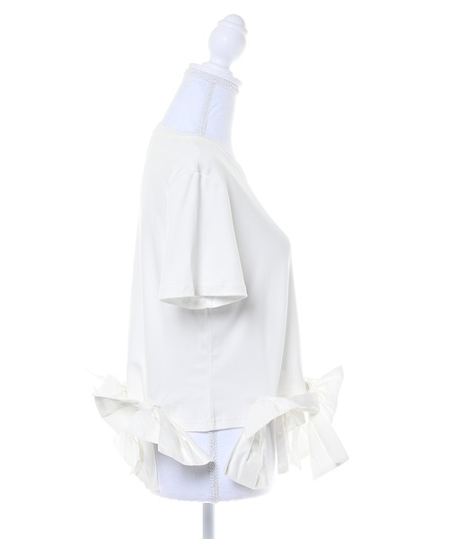 Narcissus(ナルシス)の「【Narcissus】スソリボンTシャツ / 半袖 カットソー(Tシャツ/カットソー・レディース・ホワイト/ブラック/ピンク・FREE)」の14枚目の写真