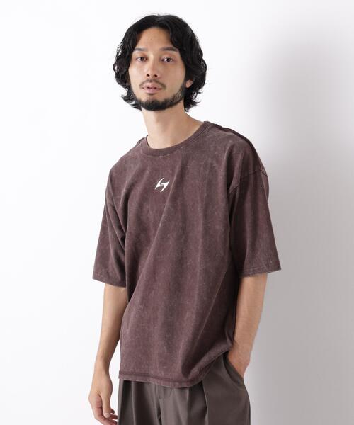NANO universe(ナノユニバース)の「ワンポイントピグメントTシャツ 半袖(Tシャツ/カットソー・メンズ・ブラウン/スミクロ/ピンク系その他・M/L)」の3枚目の写真