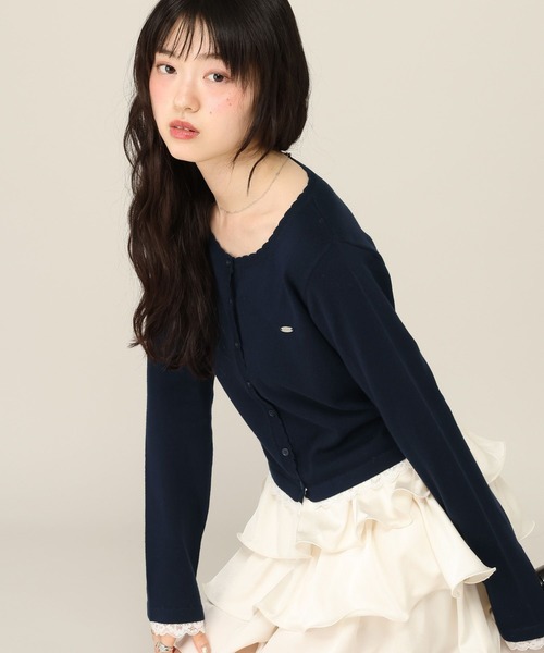 Heather（ヘザー）の「モチーフレースカーディガン　1055390（カーディガン/ボレロ・レディース・ネイビー/イエロー/ピンク/ブラウン・FREE）」の3枚目の写真