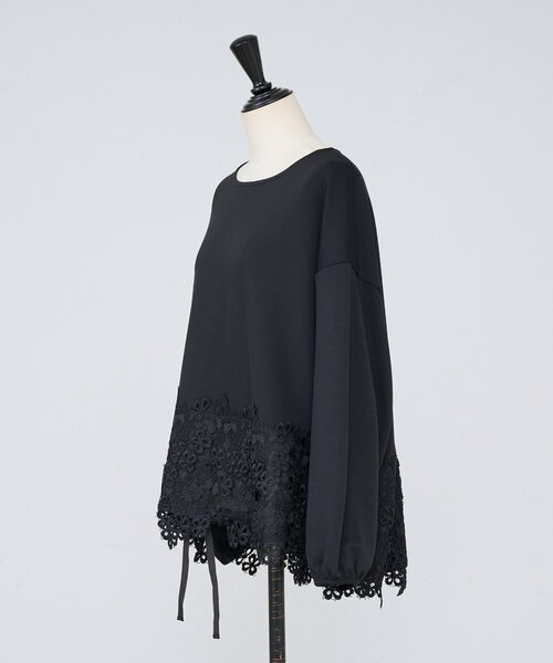 BEARDSLEY(ビアズリー)の「裾レースダンボールカットソー(Tシャツ/カットソー・レディース・ブラック/ホワイト・FREE)」の6枚目の写真