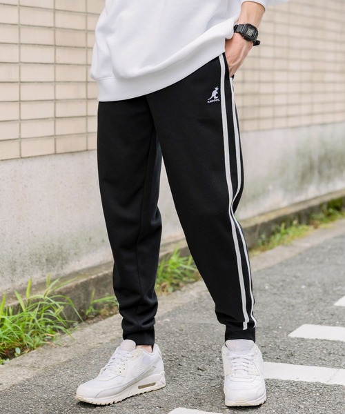 KANGOL(カンゴール)の「KANGOL カンゴール 別注コラボ 無地&サイドライン ワンポイントロゴ刺繍ポンチスウェットスリムイージージョガーパンツ(スウェットパンツ・メンズ・ブラック系/グレー/グレー系/ブラック・M/XL/L)」の5枚目の写真