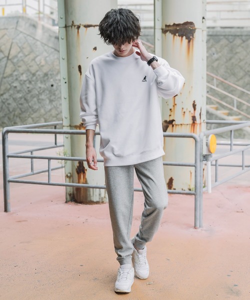 KANGOL(カンゴール)の「KANGOL カンゴール 別注コラボ 無地&サイドライン ワンポイントロゴ刺繍ポンチスウェットスリムイージージョガーパンツ(スウェットパンツ・メンズ・ブラック系/グレー/グレー系/ブラック・M/XL/L)」の10枚目の写真