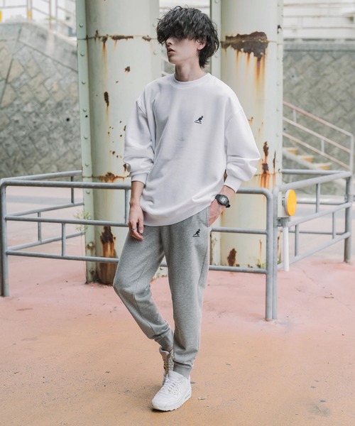 KANGOL(カンゴール)の「KANGOL カンゴール 別注コラボ 無地&サイドライン ワンポイントロゴ刺繍ポンチスウェットスリムイージージョガーパンツ(スウェットパンツ・メンズ・ブラック系/グレー/グレー系/ブラック・M/XL/L)」の11枚目の写真