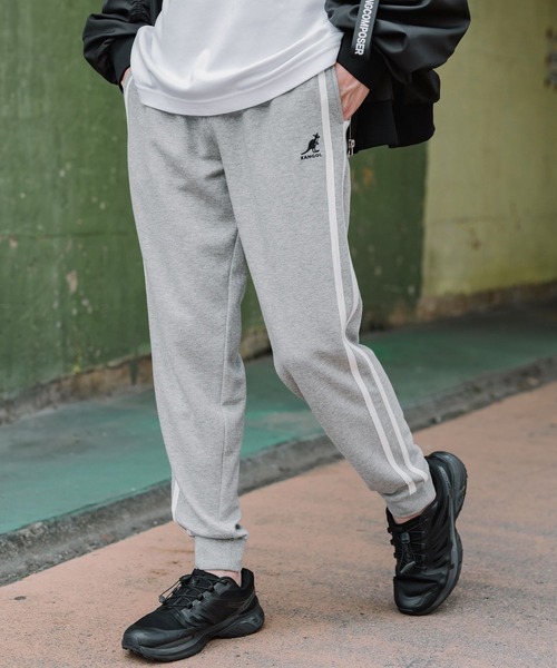 KANGOL(カンゴール)の「KANGOL カンゴール 別注コラボ 無地&サイドライン ワンポイントロゴ刺繍ポンチスウェットスリムイージージョガーパンツ(スウェットパンツ・メンズ・ブラック系/グレー/グレー系/ブラック・M/XL/L)」の13枚目の写真