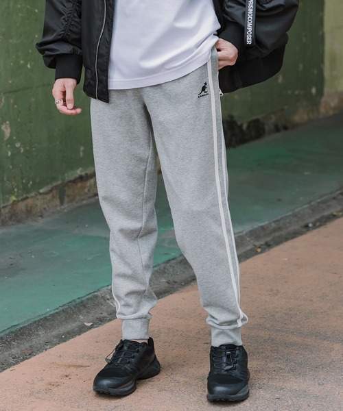 KANGOL(カンゴール)の「KANGOL カンゴール 別注コラボ 無地&サイドライン ワンポイントロゴ刺繍ポンチスウェットスリムイージージョガーパンツ(スウェットパンツ・メンズ・ブラック系/グレー/グレー系/ブラック・M/XL/L)」の15枚目の写真
