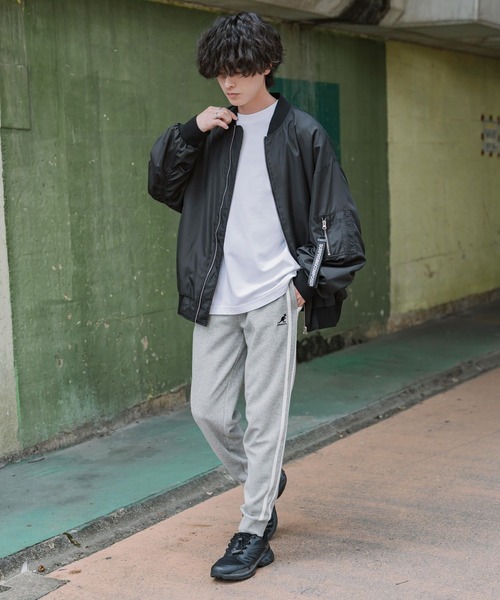 KANGOL(カンゴール)の「KANGOL カンゴール 別注コラボ 無地&サイドライン ワンポイントロゴ刺繍ポンチスウェットスリムイージージョガーパンツ(スウェットパンツ・メンズ・ブラック系/グレー/グレー系/ブラック・M/XL/L)」の16枚目の写真