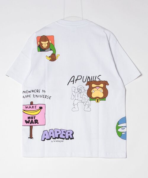 AAPE BY A BATHING APE(エーエイプバイアベイシングエイプ)の「AAPER "Peace" TEE(Tシャツ/カットソー・メンズ・ホワイト・MEDIUM/LARGE/X-LARGE/SMALL)」の6枚目の写真