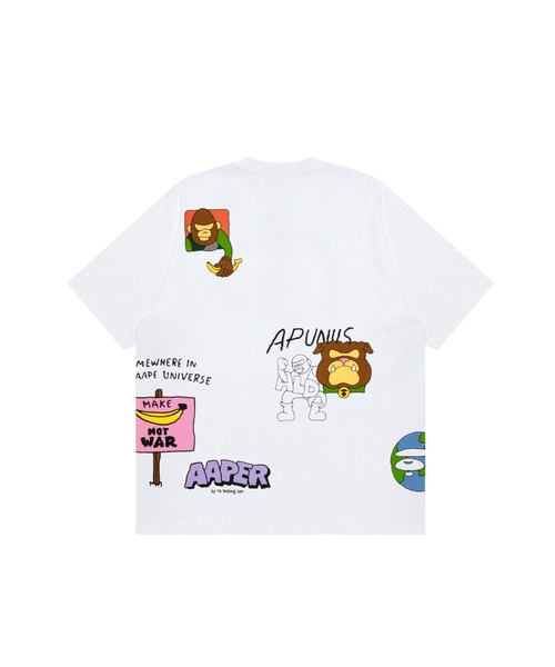 AAPE BY A BATHING APE(エーエイプバイアベイシングエイプ)の「AAPER "Peace" TEE(Tシャツ/カットソー・メンズ・ホワイト・MEDIUM/LARGE/X-LARGE/SMALL)」の2枚目の写真