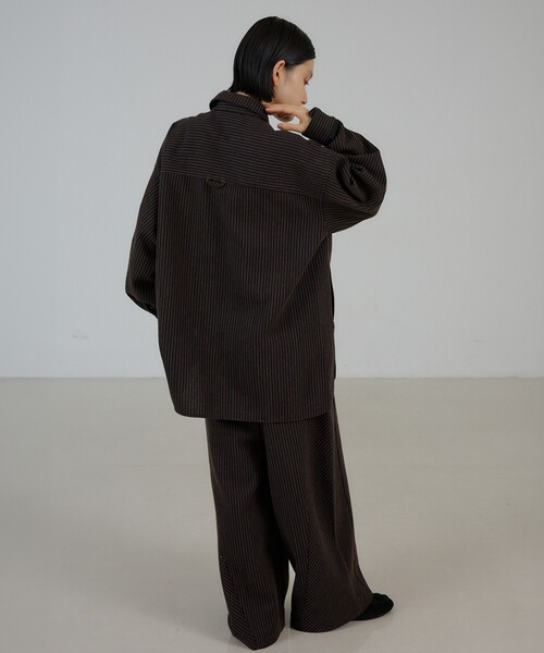 NOMINE(ノミネ)の「【セットアップ対応】カルゼ/ストライプ タックワイドパンツ(その他パンツ・レディース・ブラック/グレー/ブラウン・S/M)」の14枚目の写真