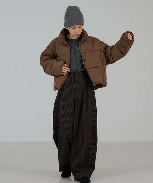 NOMINE(ノミネ)の「【セットアップ対応】カルゼ/ストライプ タックワイドパンツ(その他パンツ・レディース・ブラック/グレー/ブラウン・S/M)」の16枚目の写真