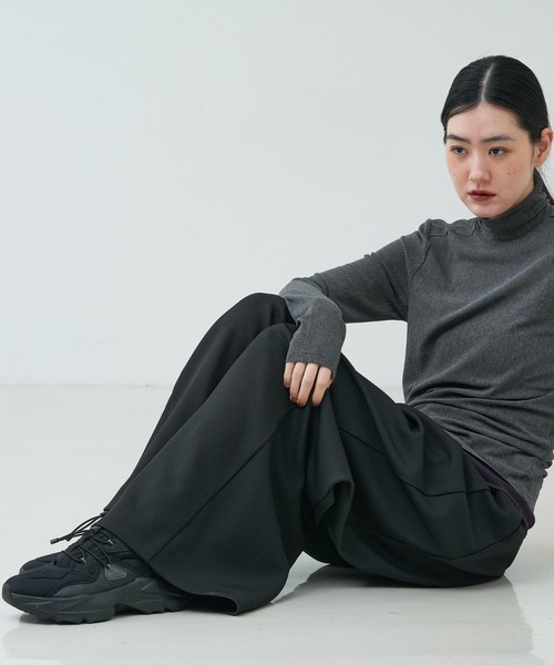 NOMINE(ノミネ)の「【セットアップ対応】カルゼ/ストライプ タックワイドパンツ(その他パンツ・レディース・ブラック/グレー/ブラウン・S/M)」の4枚目の写真