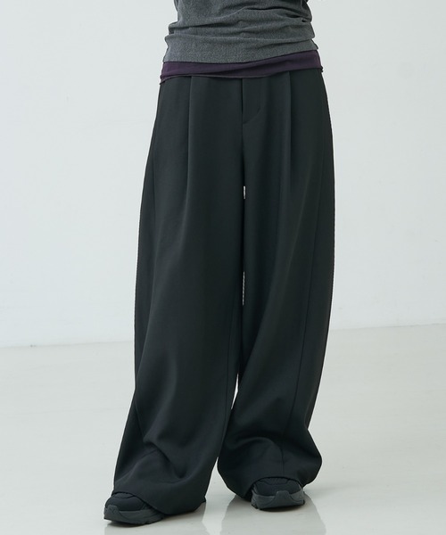 NOMINE(ノミネ)の「【セットアップ対応】カルゼ/ストライプ タックワイドパンツ(その他パンツ・レディース・ブラック/グレー/ブラウン・S/M)」の8枚目の写真