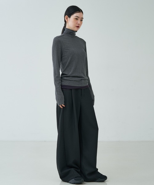 NOMINE(ノミネ)の「【セットアップ対応】カルゼ/ストライプ タックワイドパンツ(その他パンツ・レディース・ブラック/グレー/ブラウン・S/M)」の7枚目の写真