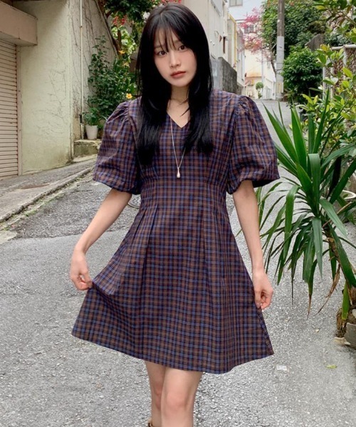 semplice(センプリチェ)の「ワンピース(ワンピース・レディース・パープル/グリーン・F)」の1枚目の写真