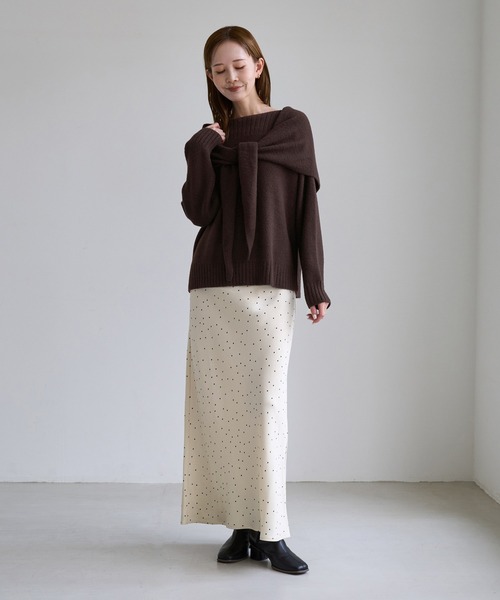 ROPE' PICNIC(ロペピクニック)の「スフレニット ボートネックプルオーバー(ニット/セーター・レディース・ライトグレー/ダークブラウン/サックスブルー/ピンク/オレンジ/クリーム/キナリ・FREE)」の20枚目の写真