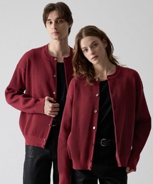 【CLEL】Basic Rib Knit Crew-Neck Cardigan / ベーシック 畦編みクルーネックカーディガン