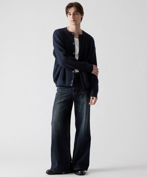 CLEL(クレイル)の「【CLEL】Basic Rib Knit Crew-Neck Cardigan / ベーシック 畦編みクルーネックカーディガン(カーディガン/ボレロ・メンズ・ブラック/杢グレー/ネイビー/レッド・XS/M/S/L)」の18枚目の写真