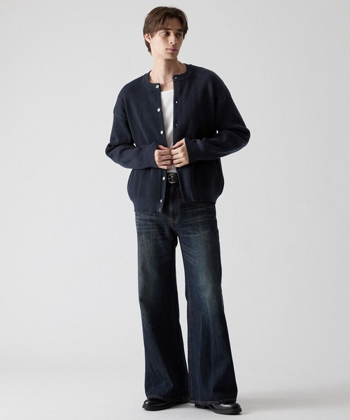 CLEL(クレイル)の「【CLEL】Basic Rib Knit Crew-Neck Cardigan / ベーシック 畦編みクルーネックカーディガン(カーディガン/ボレロ・メンズ・ブラック/杢グレー/ネイビー/レッド・XS/M/S/L)」の19枚目の写真