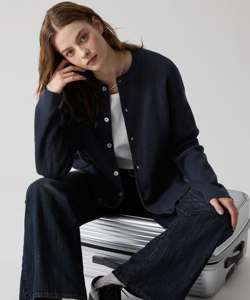 CLEL(クレイル)の「【CLEL】Basic Rib Knit Crew-Neck Cardigan / ベーシック 畦編みクルーネックカーディガン(カーディガン/ボレロ・メンズ・ブラック/杢グレー/ネイビー/レッド・XS/M/S/L)」の21枚目の写真