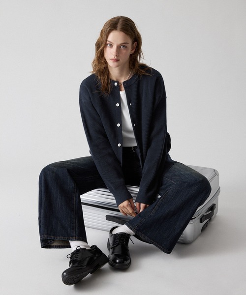 CLEL(クレイル)の「【CLEL】Basic Rib Knit Crew-Neck Cardigan / ベーシック 畦編みクルーネックカーディガン(カーディガン/ボレロ・メンズ・ブラック/杢グレー/ネイビー/レッド・XS/M/S/L)」の22枚目の写真