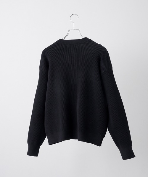 CLEL(クレイル)の「【CLEL】Basic Rib Knit Crew-Neck Cardigan / ベーシック 畦編みクルーネックカーディガン(カーディガン/ボレロ・メンズ・ブラック/杢グレー/ネイビー/レッド・XS/M/S/L)」の6枚目の写真