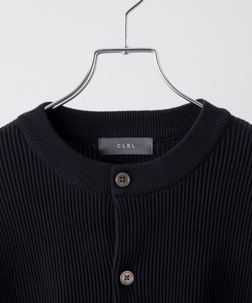 CLEL(クレイル)の「【CLEL】Basic Rib Knit Crew-Neck Cardigan / ベーシック 畦編みクルーネックカーディガン(カーディガン/ボレロ・メンズ・ブラック/杢グレー/ネイビー/レッド・XS/M/S/L)」の8枚目の写真