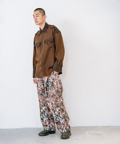 yoshiokubo（ヨシオクボ）の「yoshiokubo ヨシオクボ / RUNNER JACQUARD WIDE PT ランナージャガードワイドパンツ / YKF26402（その他パンツ・メンズ・マルチ/ブラック・3/2）」の6枚目の写真