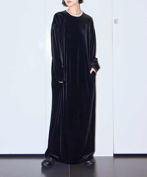 CITYSHOP(シティーショップ)の「《追加3》VELVET U/N DRESS:ワンピース(ワンピース・レディース・ネイビー/ベージュ・36/38)」の2枚目の写真