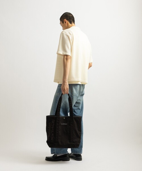 L.L.Bean(エルエルビーン)の「L.L.Bean x Saturdays NYC Grocery Tote(トートバッグ・メンズ・ベージュ/チャコールグレー/ブラック・FREE)」の9枚目の写真