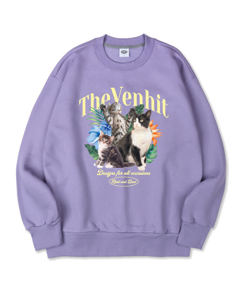 VENHIT(ベンヒット)の「キャッツ特洋面マンツーマン_B1(スウェット・レディース・ホワイト/チャコールグレー/ライトグレー/ブラック/ライトホワイト/ライトグリーン/ミント/クリアブラック/ライトパープル/バイオレット/チャコール・MEDIUM/LARGE/X-LARGE/2XL/4XL/3XL)」の10枚目の写真