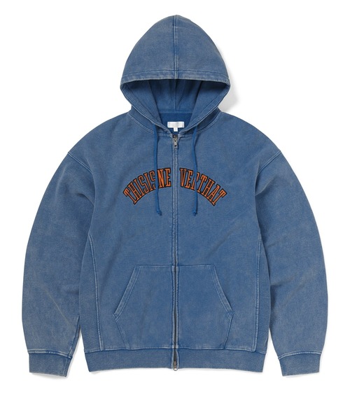 thisisneverthat(ディスイズネバーザット)の「Applique Zip Up Hoodie(パーカー・メンズ・ヘザーグレー/ブルー/ダークブラック・L/XL/M/S)」の1枚目の写真
