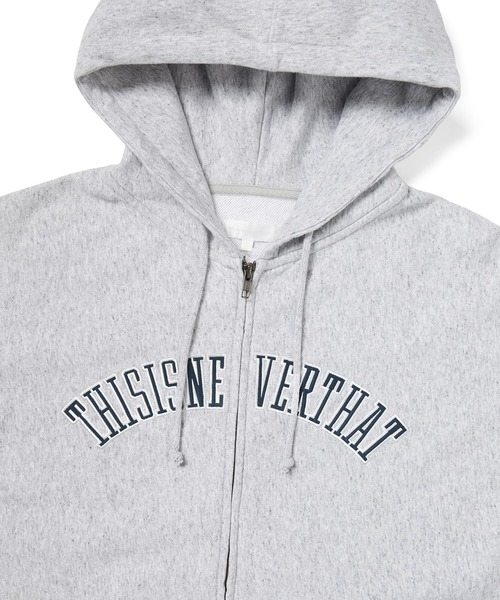 thisisneverthat(ディスイズネバーザット)の「Applique Zip Up Hoodie(パーカー・メンズ・ヘザーグレー/ブルー/ダークブラック・L/XL/M/S)」の7枚目の写真