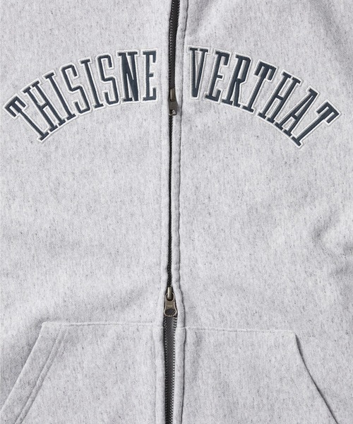 thisisneverthat(ディスイズネバーザット)の「Applique Zip Up Hoodie(パーカー・メンズ・ヘザーグレー/ブルー/ダークブラック・L/XL/M/S)」の8枚目の写真