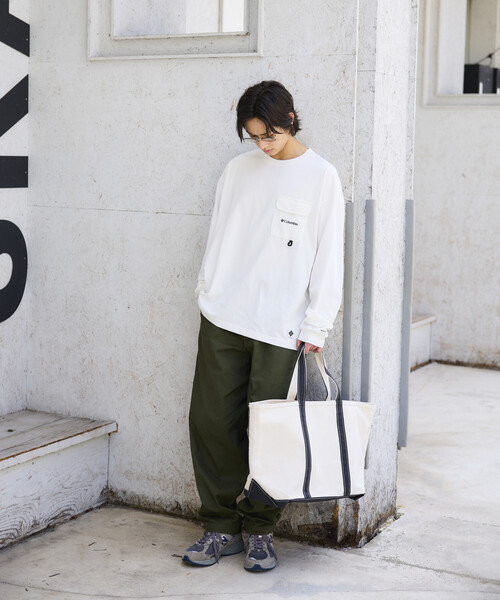 Columbia(コロンビア)の「限定展開 Columbia×FREAK'S STORE 別注 インペリアルパーク ロングスリーブ ポケットTシャツ(Tシャツ/カットソー・メンズ・ホワイト/ベージュ/ブラック/チャコールグレー/グレー/ネイビー・X-LARGE/LARGE/SMALL/MEDIUM)」の9枚目の写真
