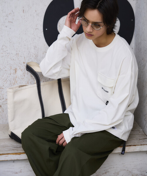 Columbia(コロンビア)の「限定展開 Columbia×FREAK'S STORE 別注 インペリアルパーク ロングスリーブ ポケットTシャツ(Tシャツ/カットソー・メンズ・ホワイト/ベージュ/ブラック/チャコールグレー/グレー/ネイビー・X-LARGE/LARGE/SMALL/MEDIUM)」の16枚目の写真