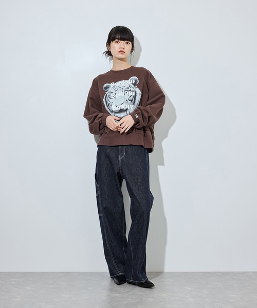 ADAM ET ROPE'（アダムエロペ）の「ワークデニムパンツ（デニムパンツ・レディース・ネイビー/ホワイト系その他7・36/38）」の5枚目の写真