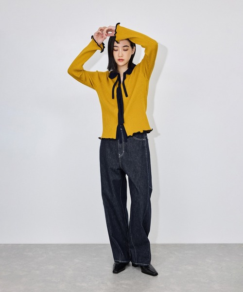 ADAM ET ROPE'（アダムエロペ）の「ワークデニムパンツ（デニムパンツ・レディース・ネイビー/ホワイト系その他7・36/38）」の6枚目の写真