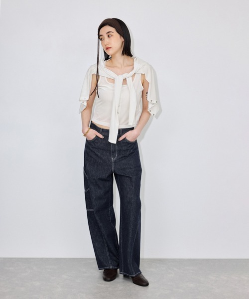 ADAM ET ROPE'（アダムエロペ）の「ワークデニムパンツ（デニムパンツ・レディース・ネイビー/ホワイト系その他7・36/38）」の7枚目の写真