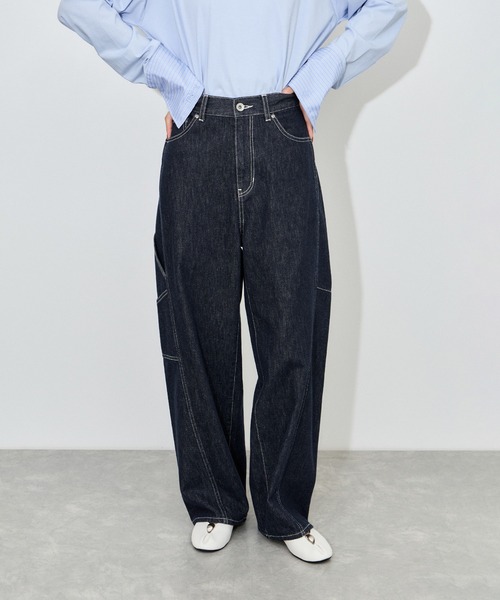 ADAM ET ROPE'（アダムエロペ）の「ワークデニムパンツ（デニムパンツ・レディース・ネイビー/ホワイト系その他7・36/38）」の11枚目の写真