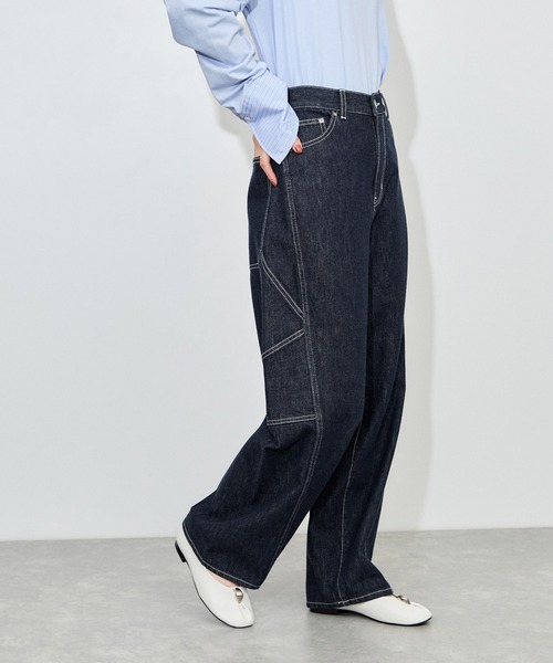 ADAM ET ROPE'（アダムエロペ）の「ワークデニムパンツ（デニムパンツ・レディース・ネイビー/ホワイト系その他7・36/38）」の14枚目の写真