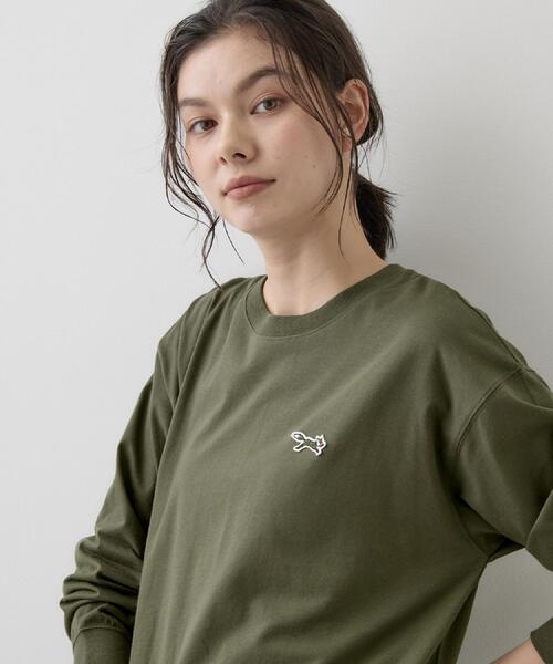 Dessin(デッサン)の「【コラボアイテム】PENNEYS オーガニックコットン ロンT(Tシャツ/カットソー・レディース・ホワイト系/カーキ系6/グレー/ベビーピンク/ライトブルー・02/01)」の3枚目の写真