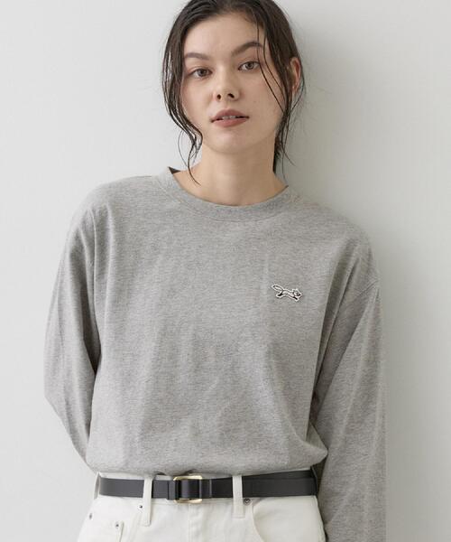 Dessin(デッサン)の「【コラボアイテム】PENNEYS オーガニックコットン ロンT(Tシャツ/カットソー・レディース・ホワイト系/カーキ系6/グレー/ベビーピンク/ライトブルー・02/01)」の2枚目の写真
