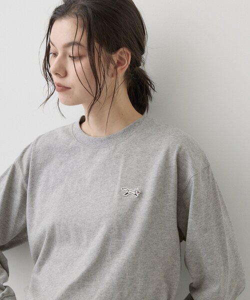 Dessin(デッサン)の「【コラボアイテム】PENNEYS オーガニックコットン ロンT(Tシャツ/カットソー・レディース・ホワイト系/カーキ系6/グレー/ベビーピンク/ライトブルー・02/01)」の10枚目の写真